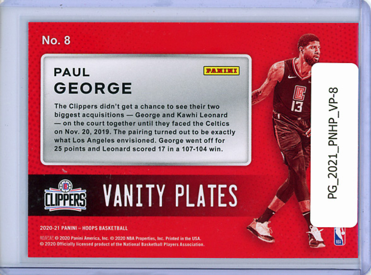 Paul George 2020-21 Hoops, Vanity Plates #8