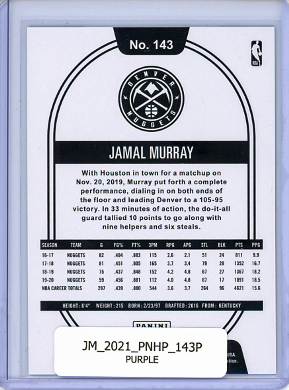 Jamal Murray 2020-21 Hoops #143 Purple