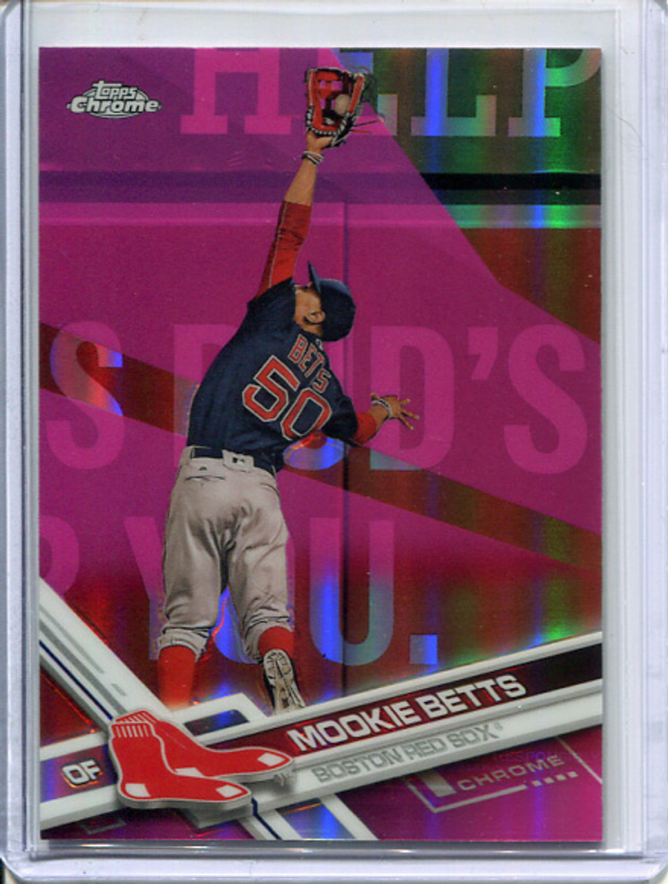 Mookie Betts 2017 Topps Chrome #199 Pink Refractors