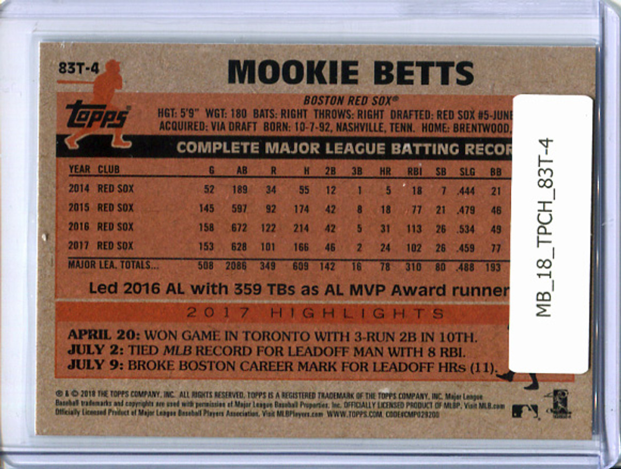 Mookie Betts 2018 Topps Chrome, 1983 Topps #83T-4