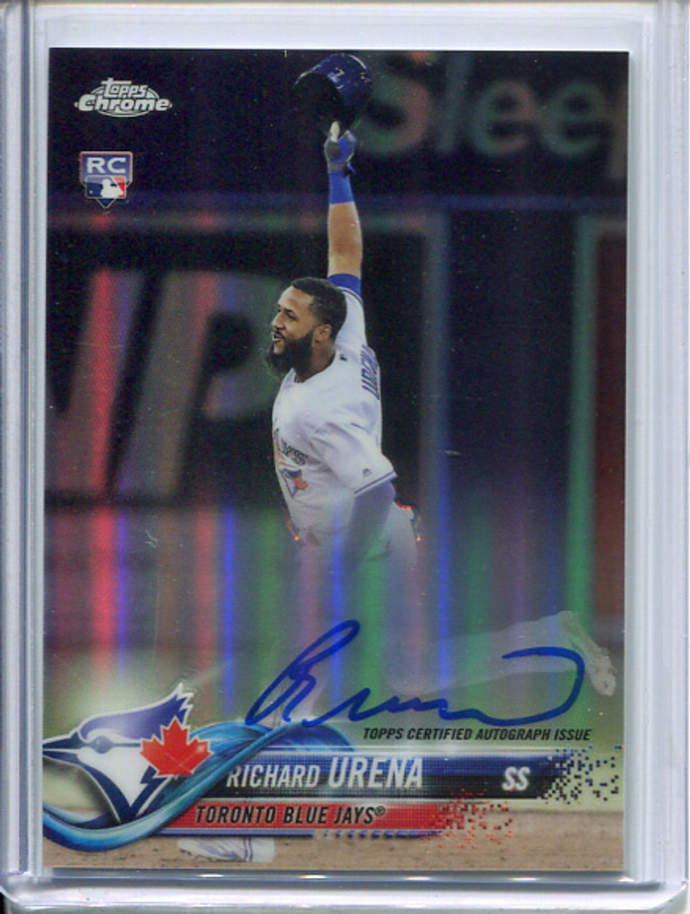 Richard Urena 2018 Topps Chrome, Rookie Autographs #RA-RU Refractors (#325/499)