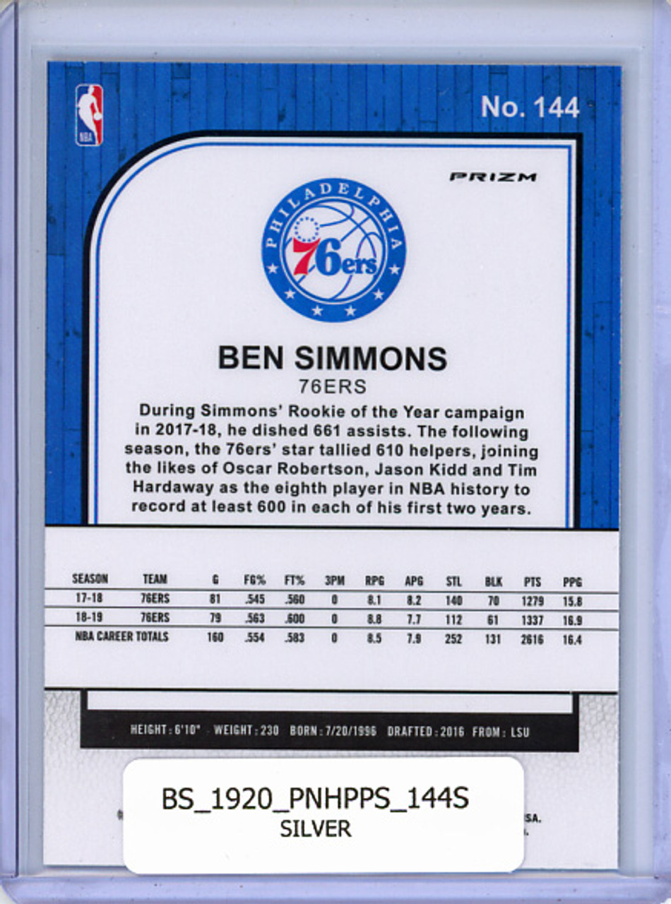 Ben Simmons 2019-20 Hoops Premium Stock #144 Silver