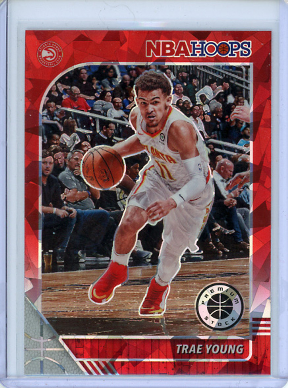 Trae Young 2019-20 Hoops Premium Stock #1 Red Cracked Ice