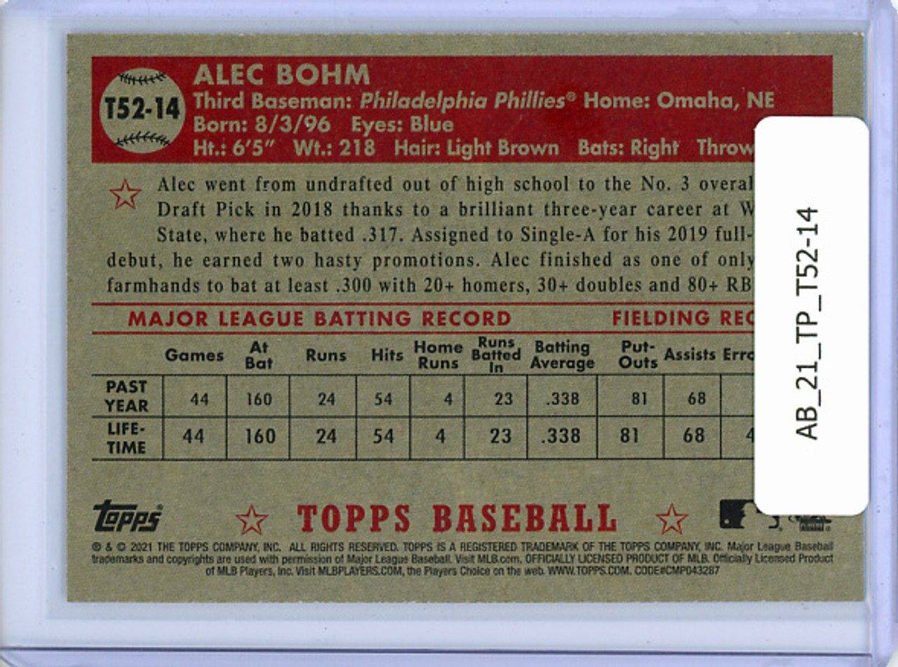Alec Bohm 2021 Topps, 1952 Topps Redux #T52-14