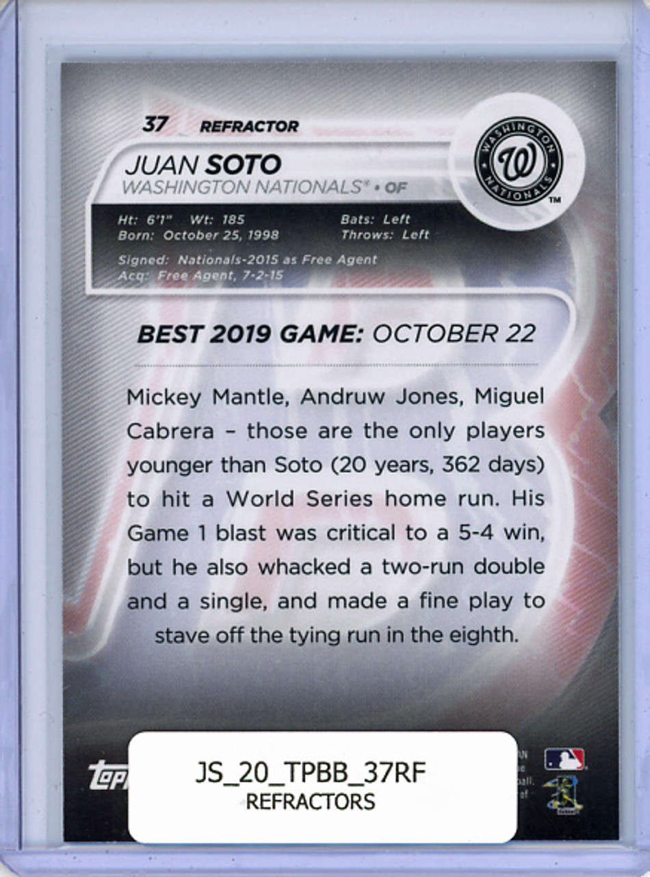 Juan Soto 2020 Bowman's Best #37 Refractors