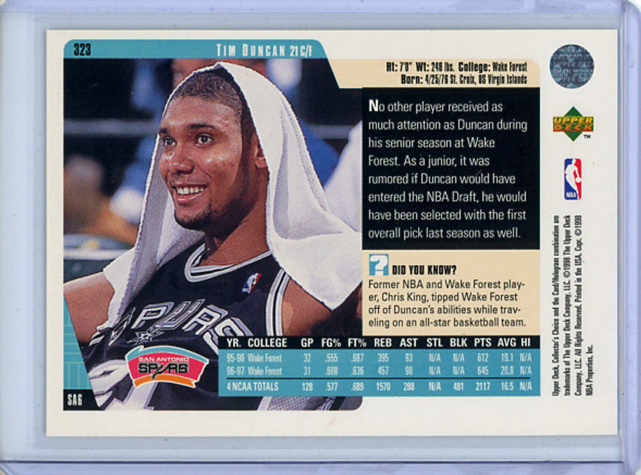 Tim Duncan 1997-98 Collector's Choice #323 (1)