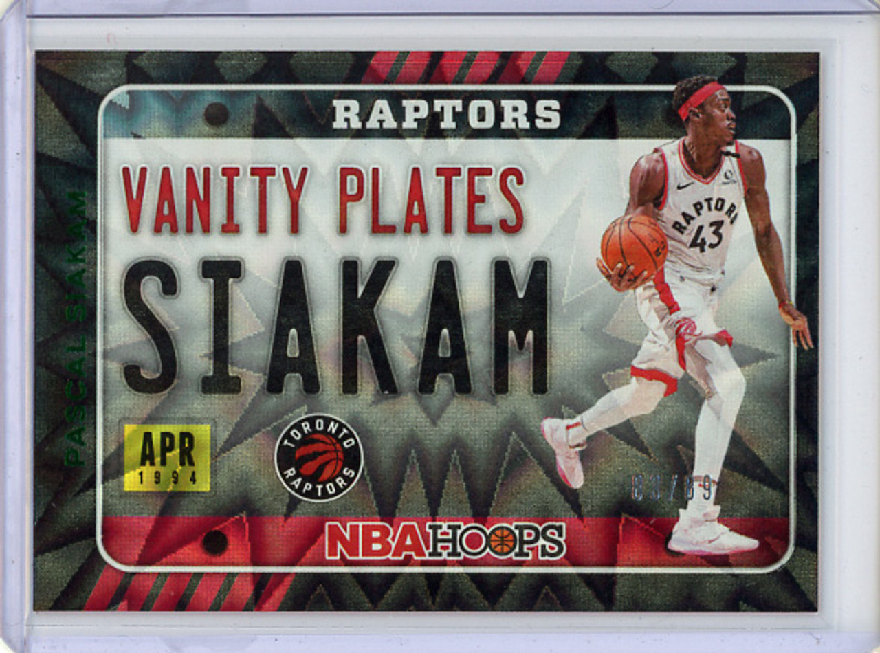 Pascal Siakam 2020-21 Hoops, Vanity Plates #21 Green Explosion (#83/89)