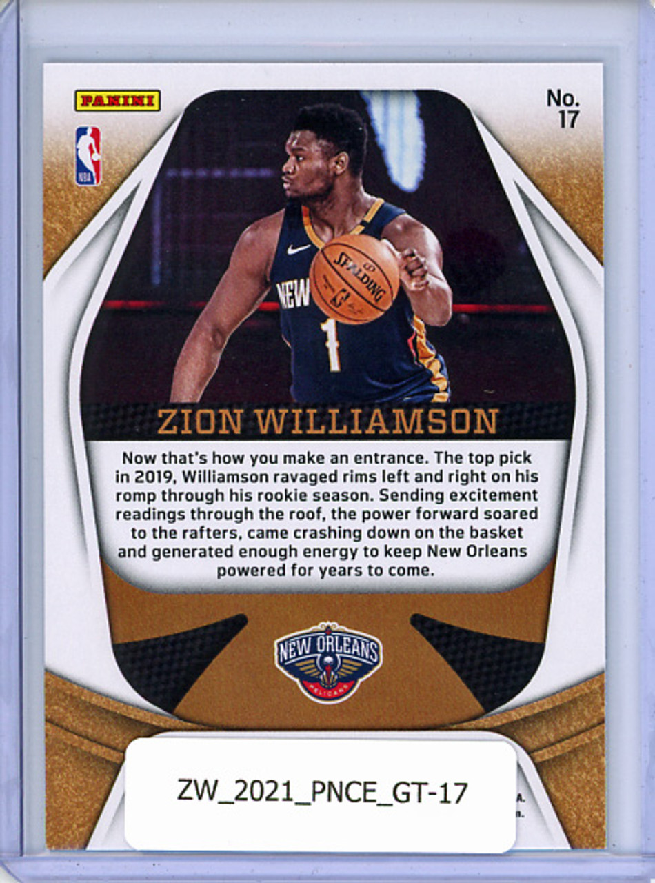 Zion Williamson 2020-21 Certified, Gold Team #17