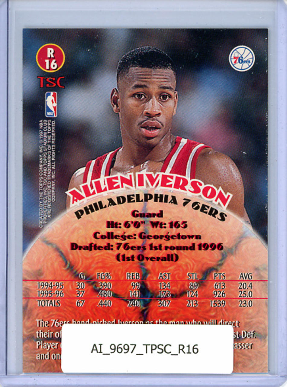 Allen Iverson 1996-97 Stadium Club, Rookies 2 #R16