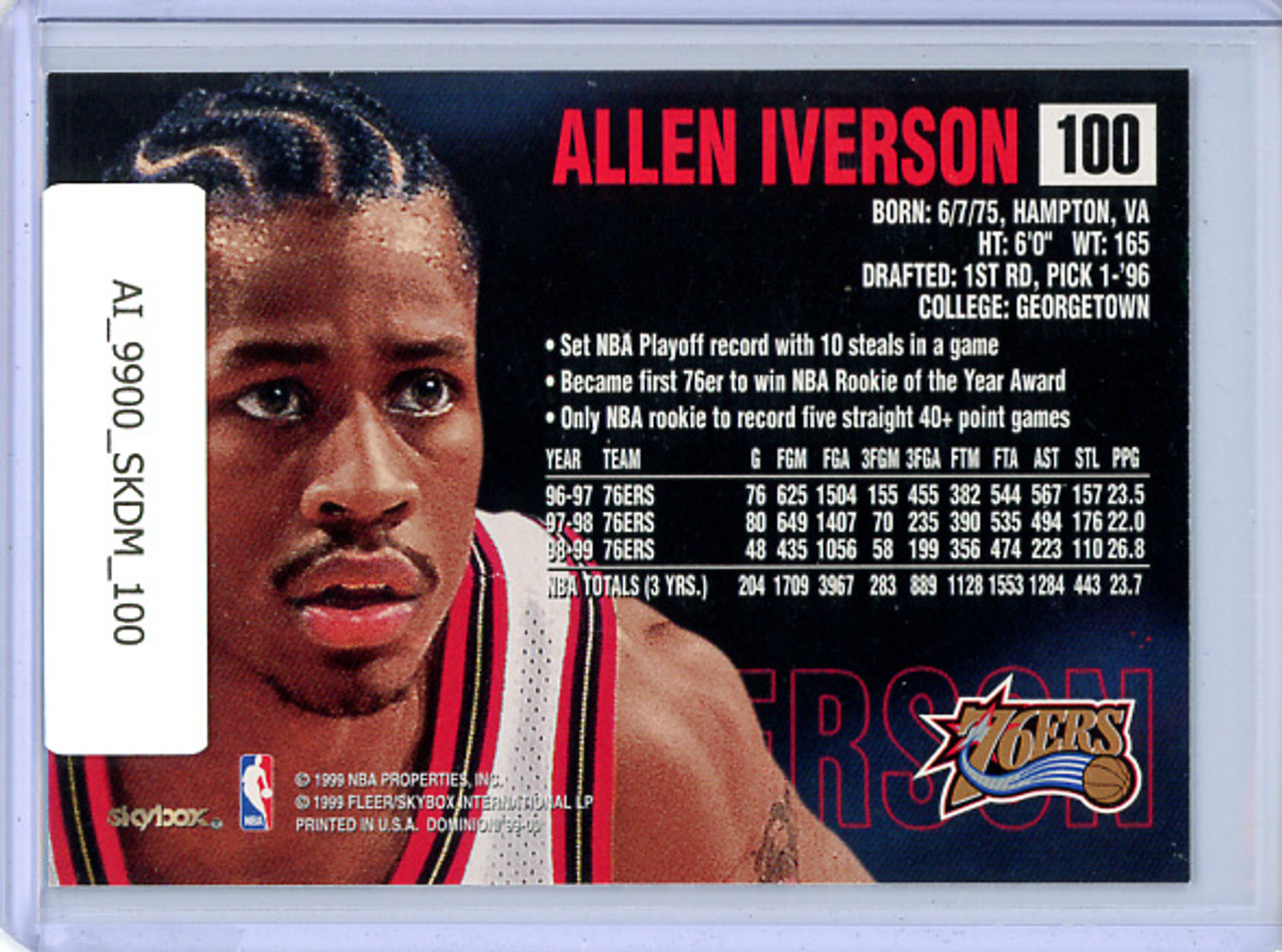 Allen Iverson 1999-00 Skybox Dominion #100