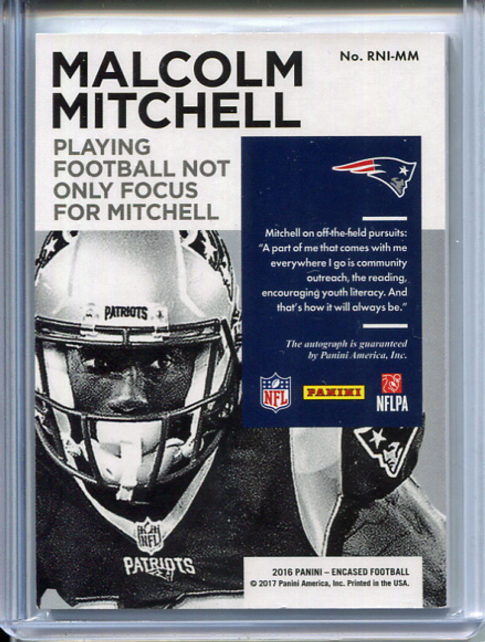 Malcolm Mitchell 2016 Encased, Rookie Notable Signatures #RNI-MM (#13/75)