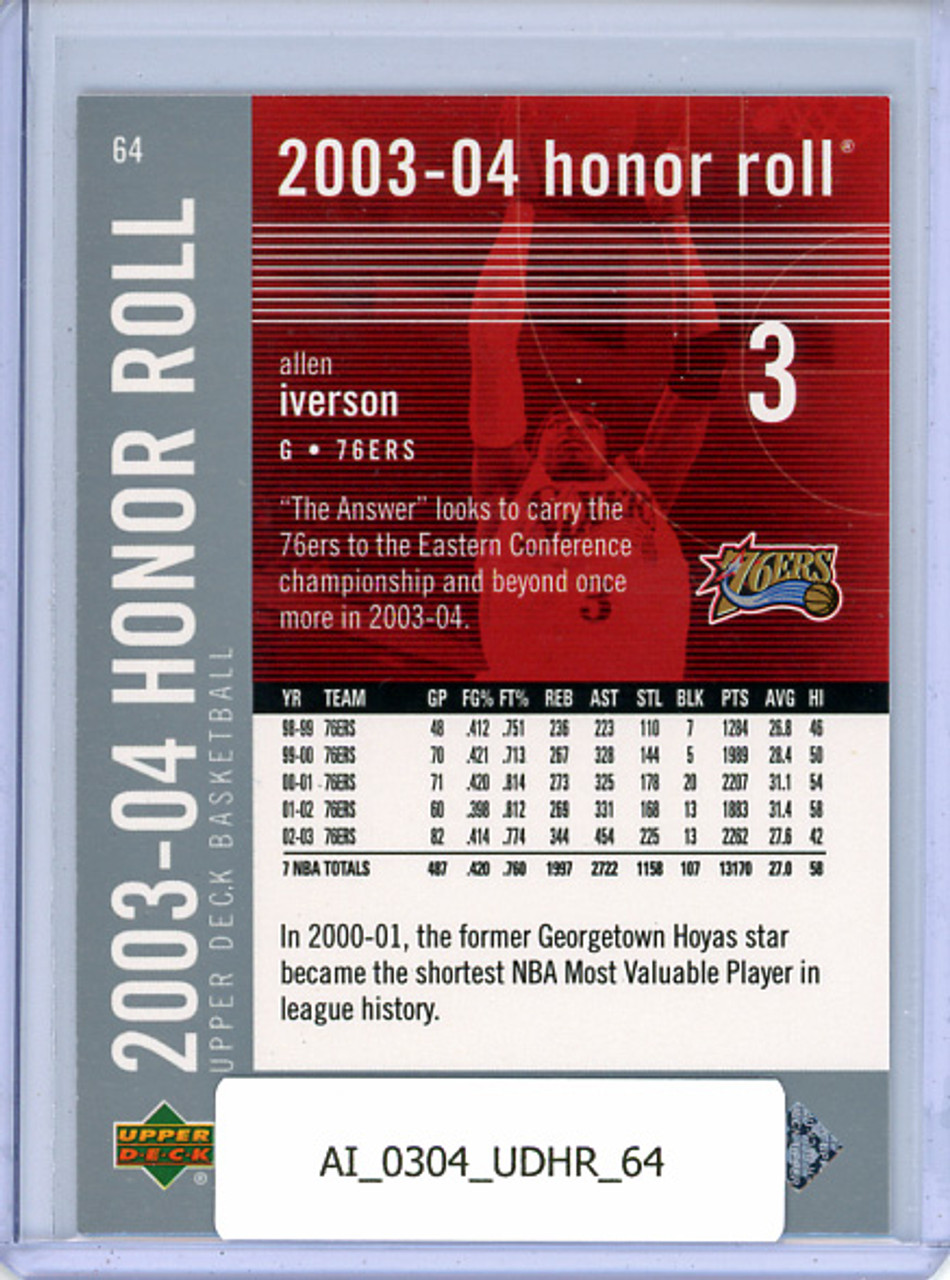 Allen Iverson 2003-04 Honor Roll #64