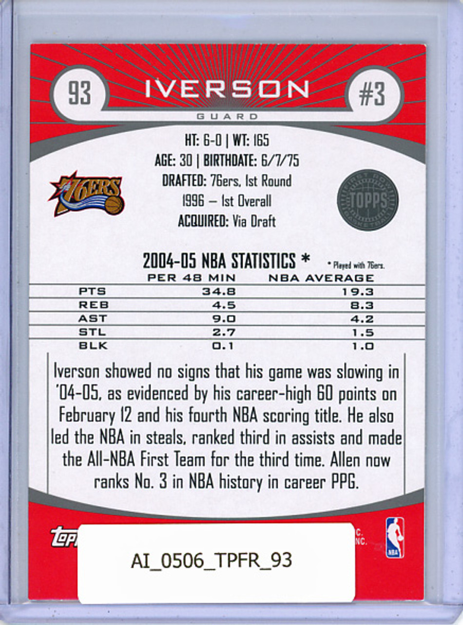 Allen Iverson 2005-06 Topps First Row #93
