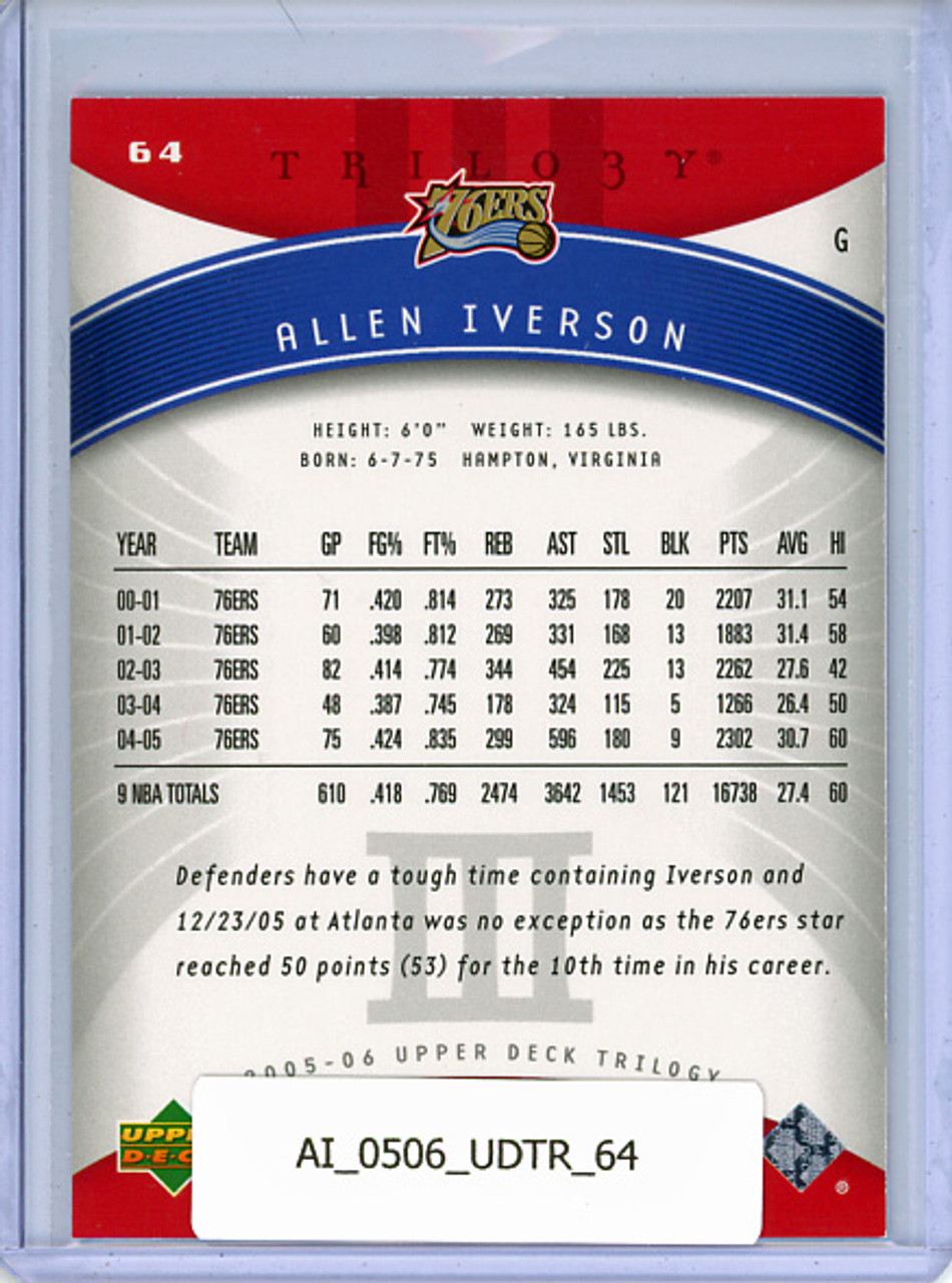 Allen Iverson 2005-06 Trilogy #64