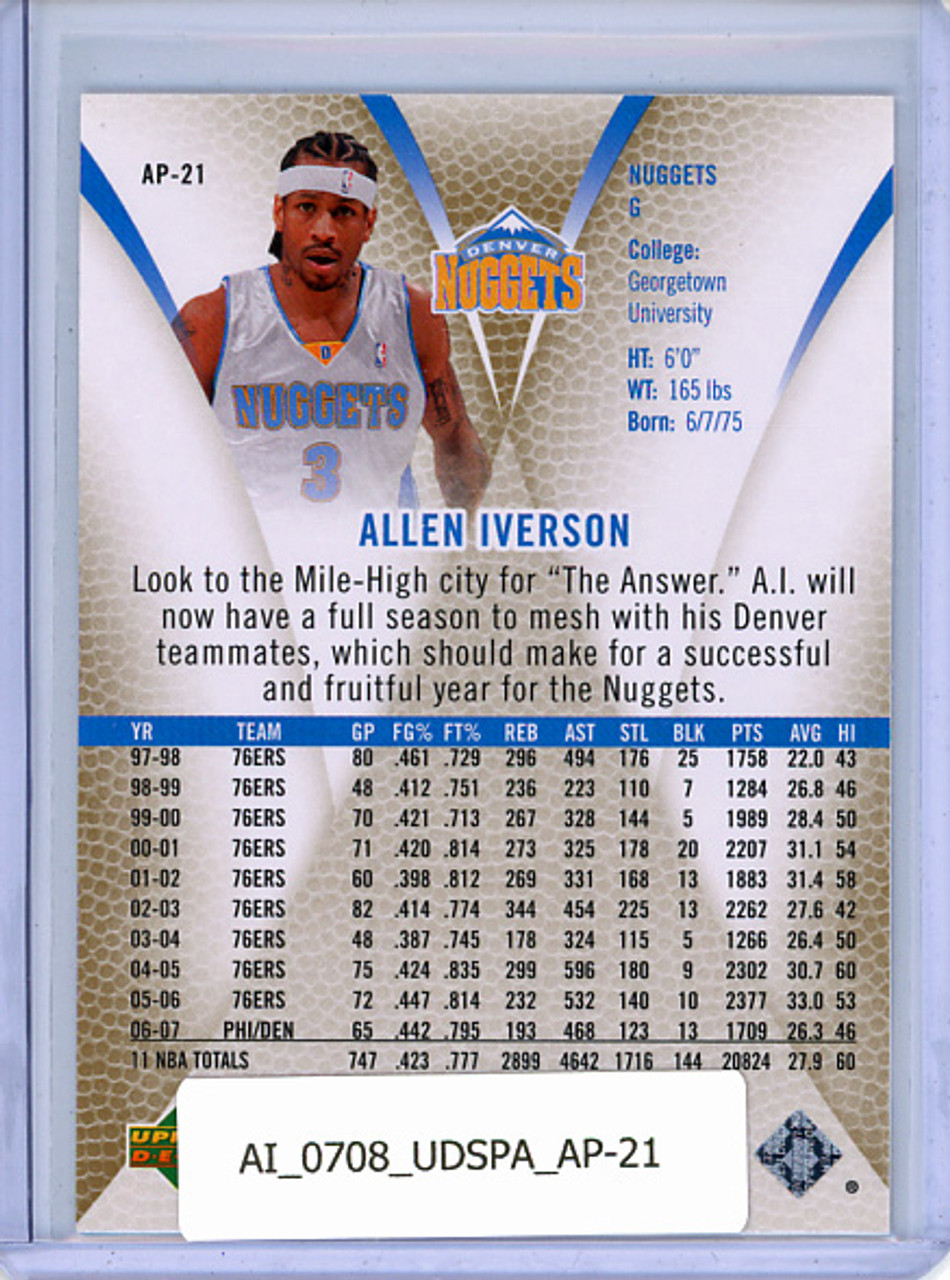 Allen Iverson 2007-08 SP Authentic, Authentic Profiles #AP-21