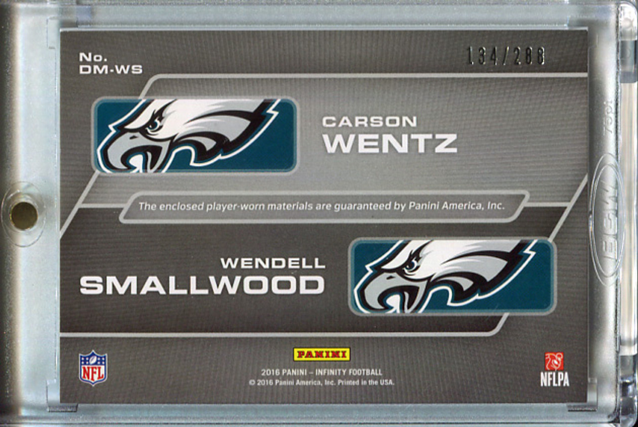 Carson Wentz, Wendell Smallwood 2016 Infinity, Rookie Jerseys Combo #DM-WS (#134/288)