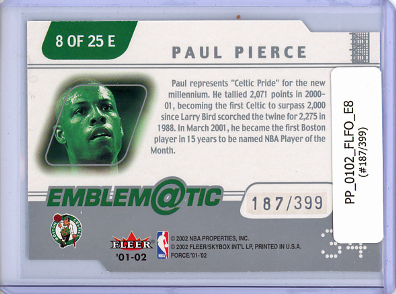Paul Pierce 2001-02 Force, Emblematic #E8 (#187/399)