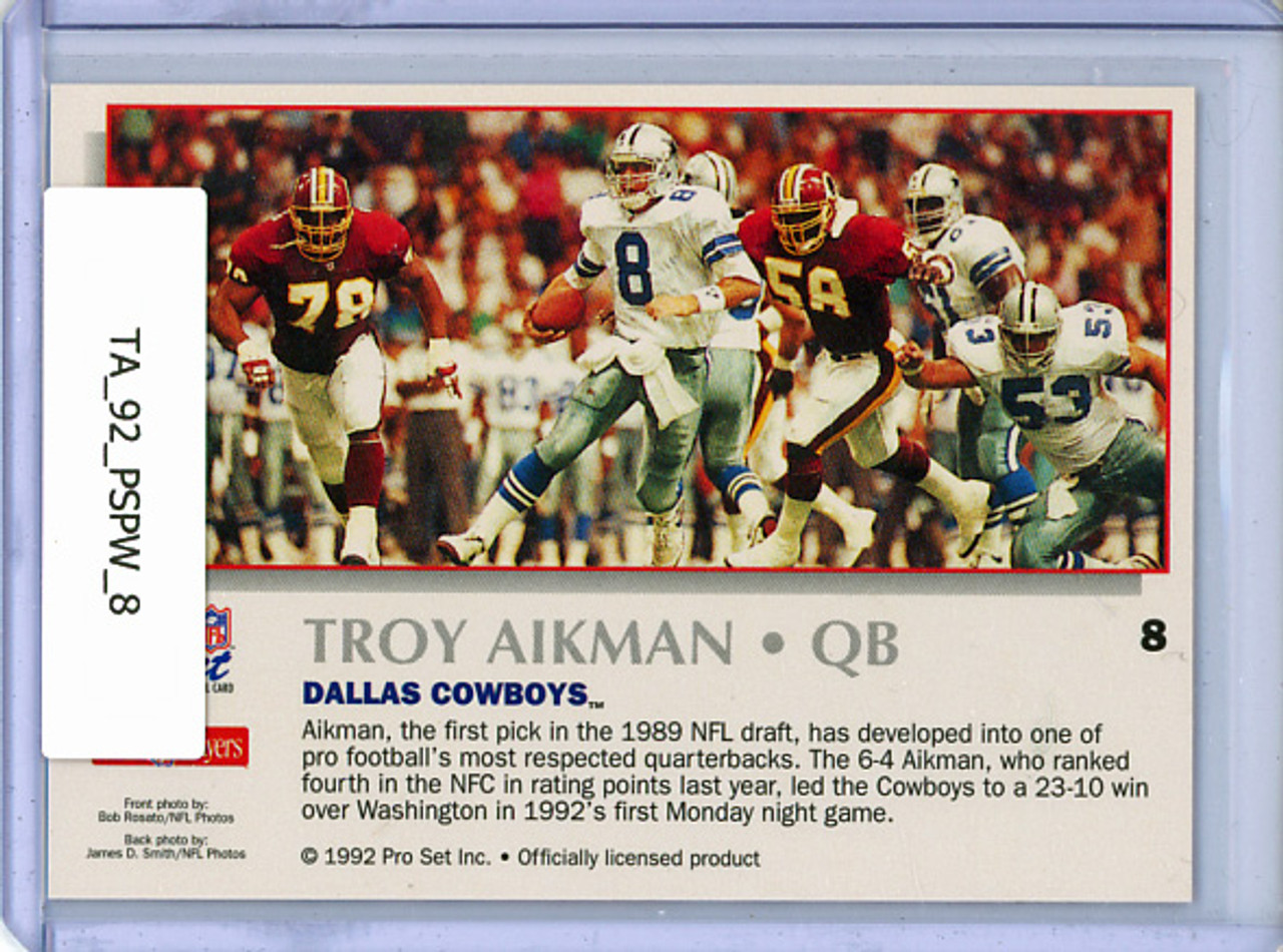 Troy Aikman 1992 Pro Set Power #8