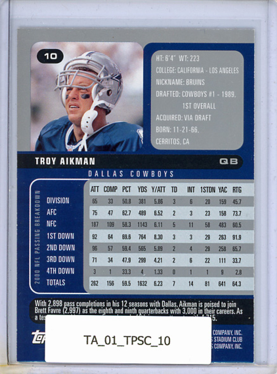 Troy Aikman 2001 Stadium Club #10