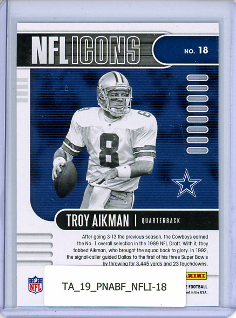 Troy Aikman 2019 Absolute, NFL Icons #18