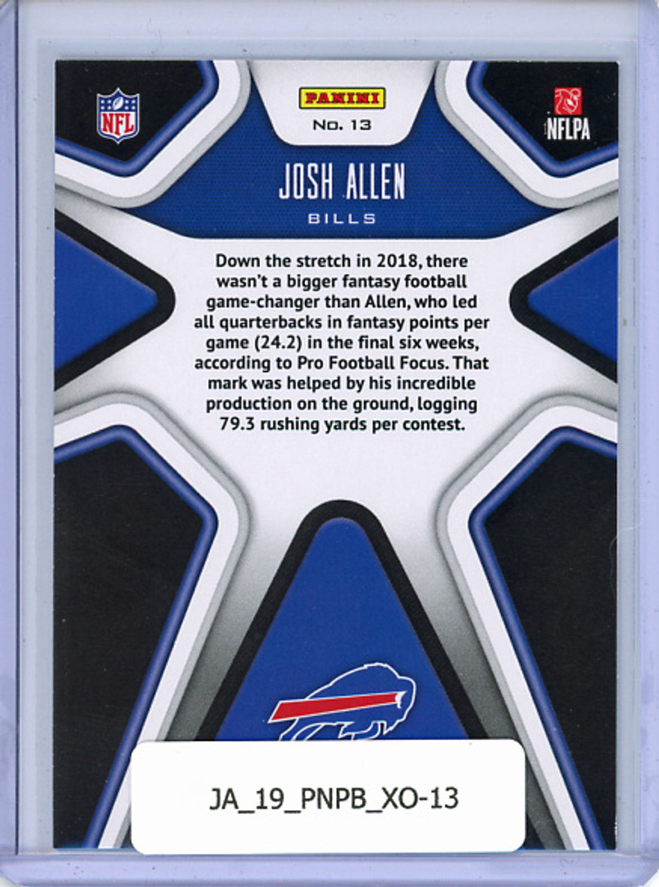 Josh Allen 2019 Playbook, X's and O's #13