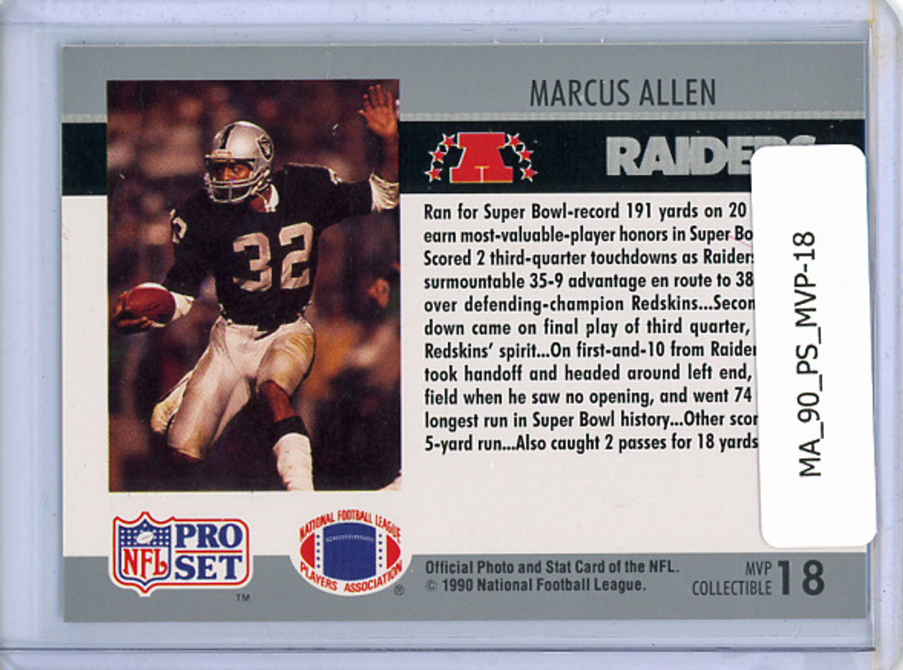 Marcus Allen 1990 Pro Set, Super Bowl MVPs #18