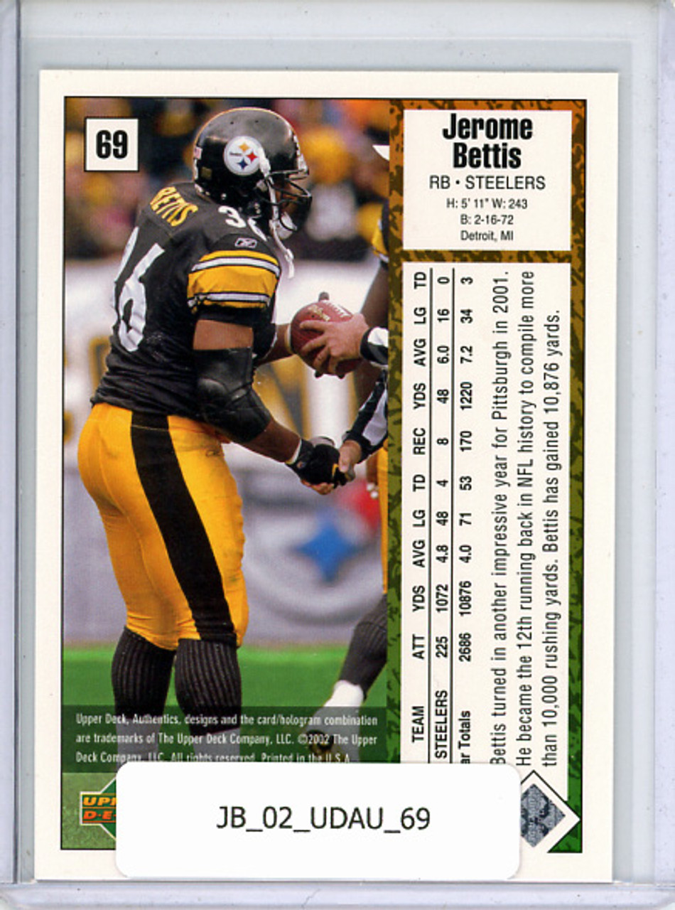 Jerome Bettis 2002 UD Authentics #69