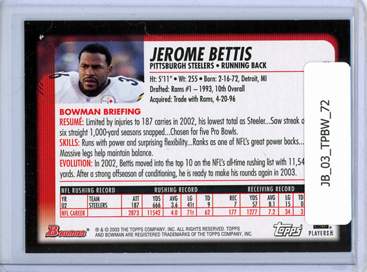 Jerome Bettis 2003 Bowman #72