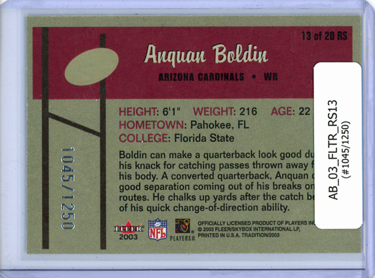Anquan Boldin 2003 Tradition, Rookie Sensations #RS13 (#1045/1250)