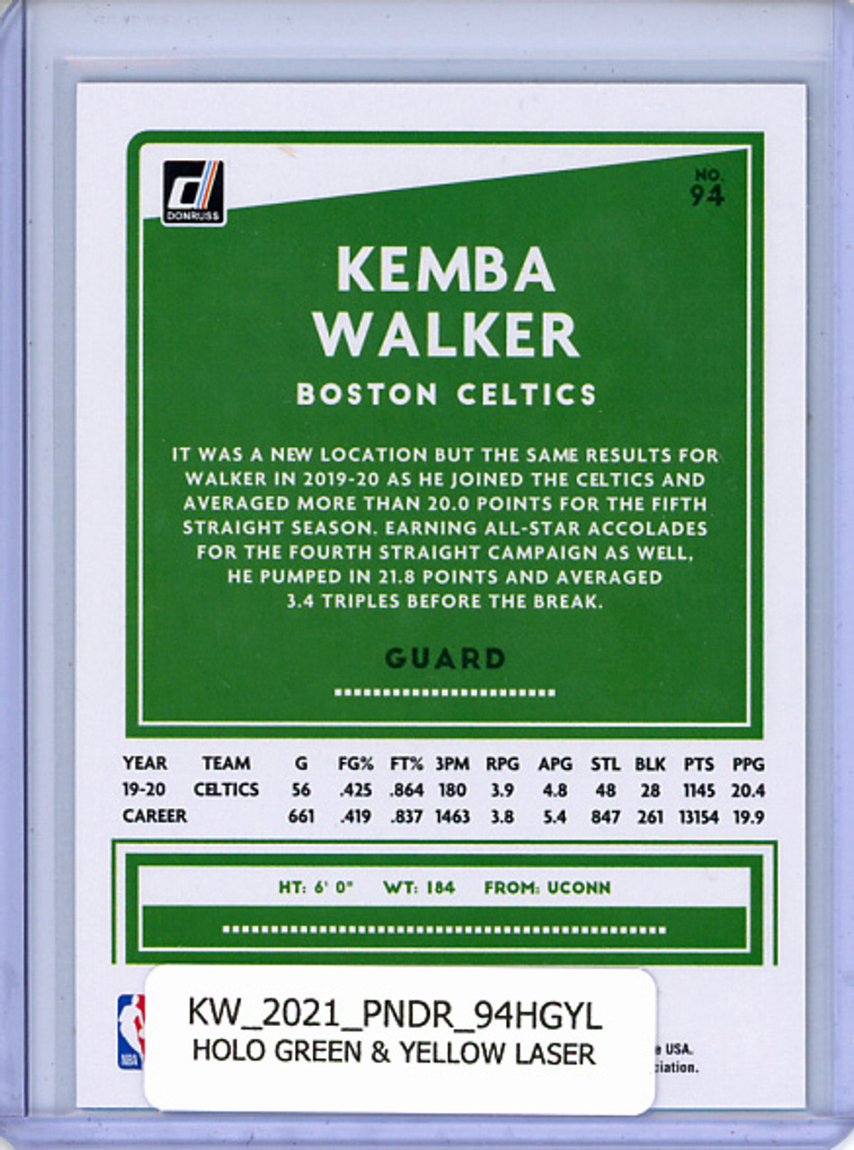 Kemba Walker 2020-21 Donruss #94 Holo Green & Yellow Laser
