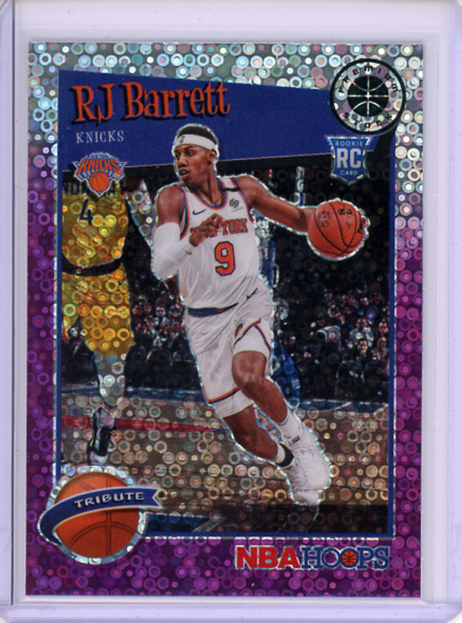 RJ Barrett 2019-20 Hoops Premium Stock #298 Hoops Tribute Purple Disco (1)