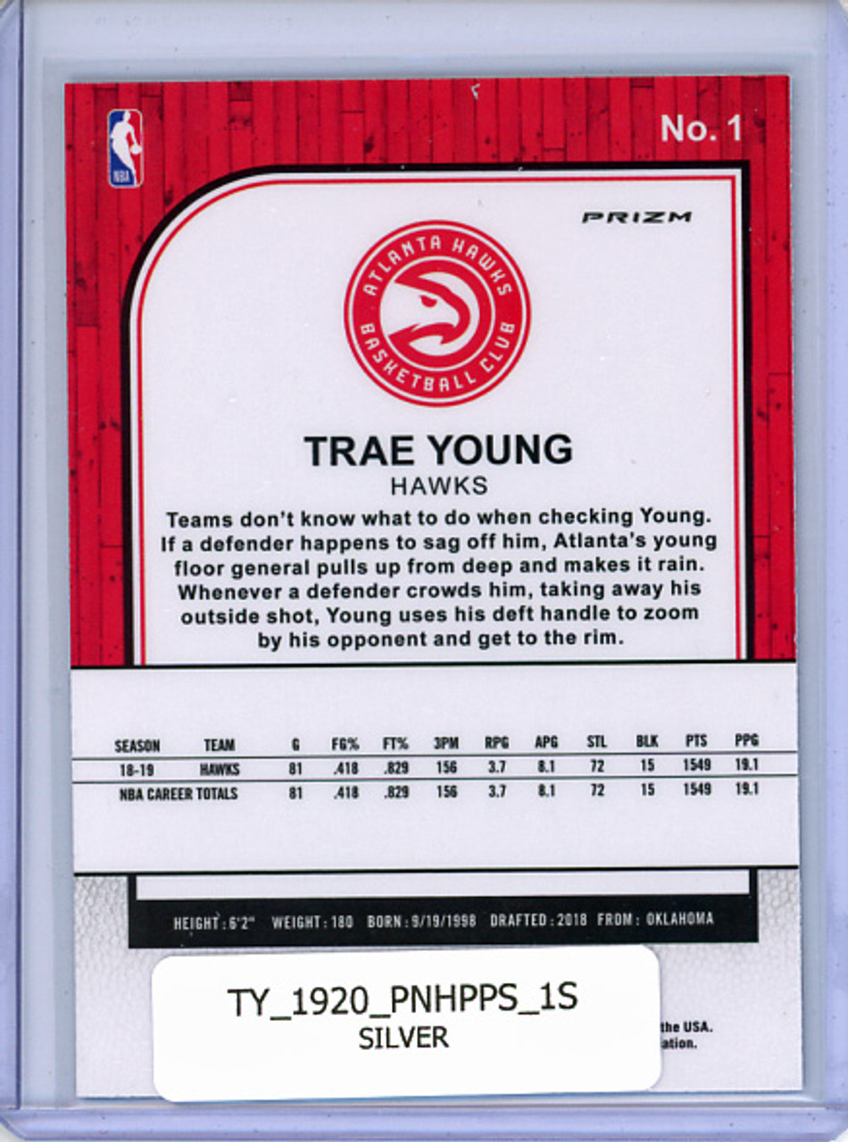 Trae Young 2019-20 Hoops Premium Stock #1 Silver