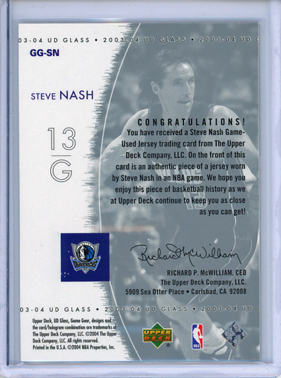 Steve Nash 2003-04 Glass, Game Gear #GG-SN (1)