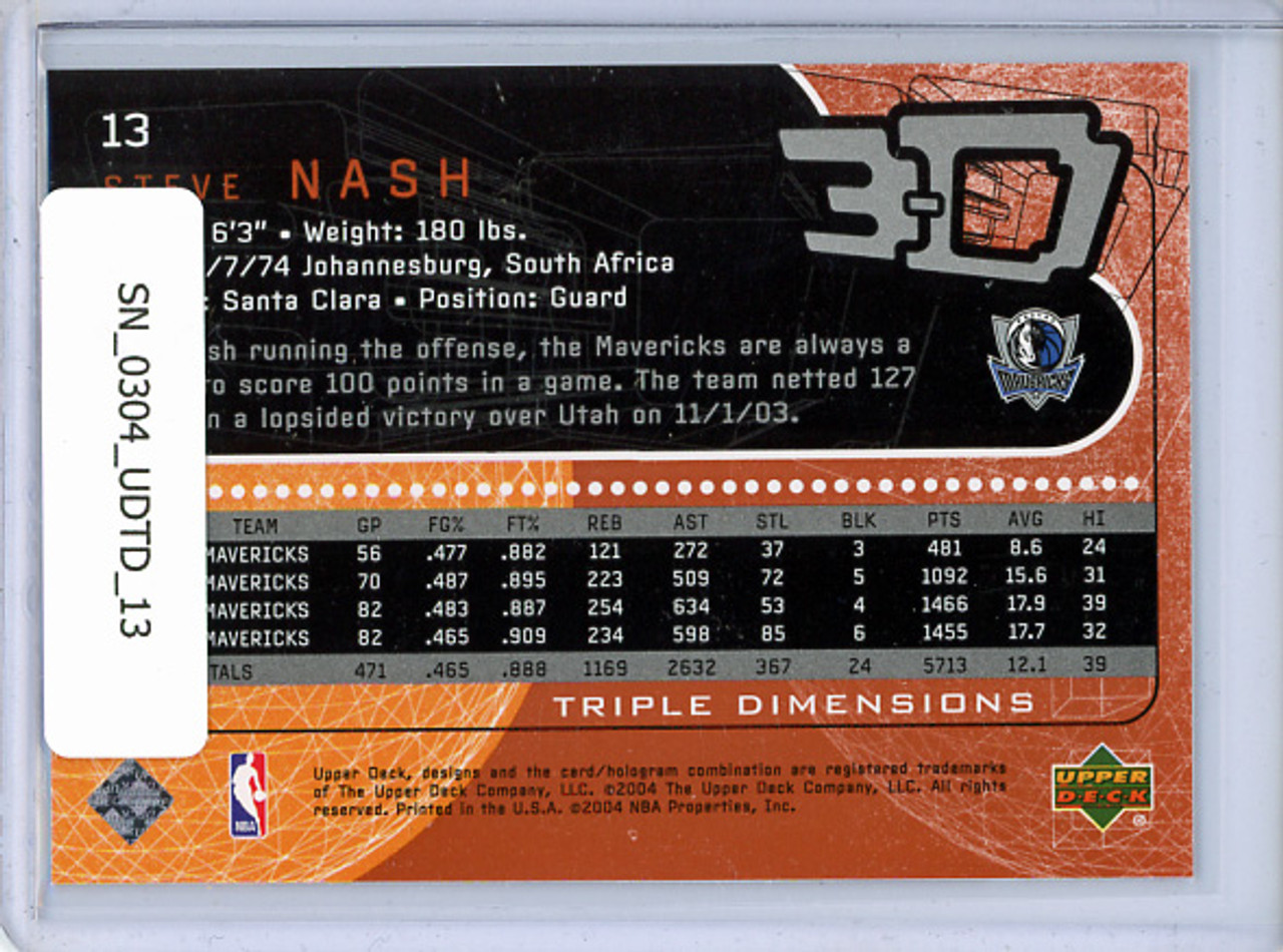 Steve Nash 2003-04 Triple Dimensions #13