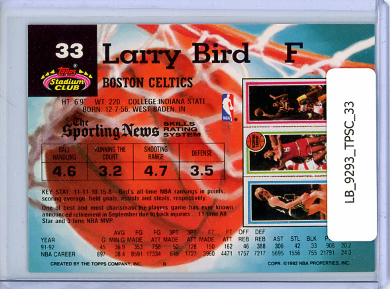 Larry Bird 1992-93 Stadium Club #33