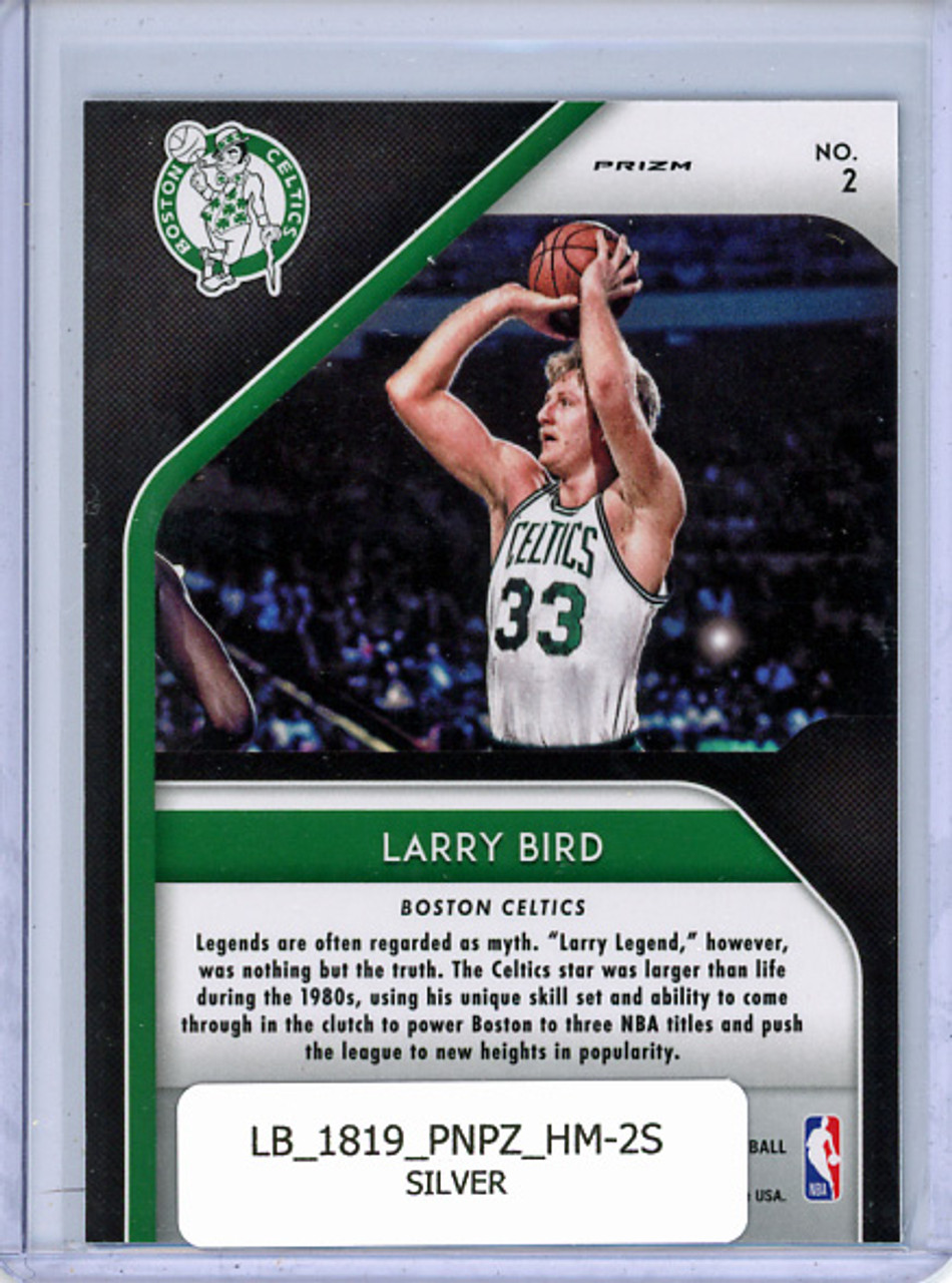 Larry Bird 2018-19 Prizm, Hall Monitors #2 Silver