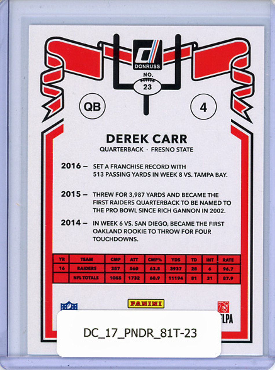 Derek Carr 2017 Donruss, 1981 Tribute #23