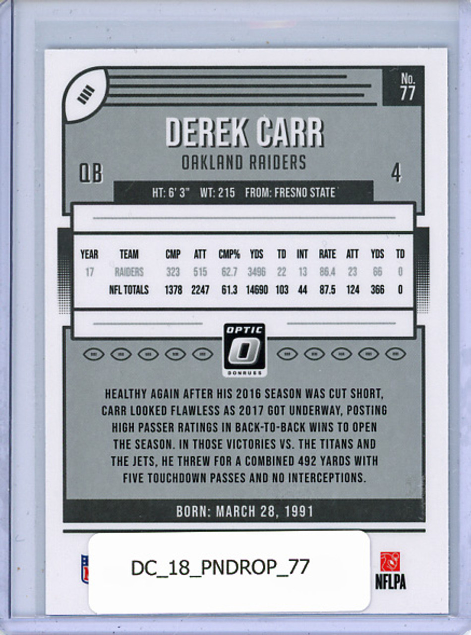 Derek Carr 2018 Donruss Optic #77