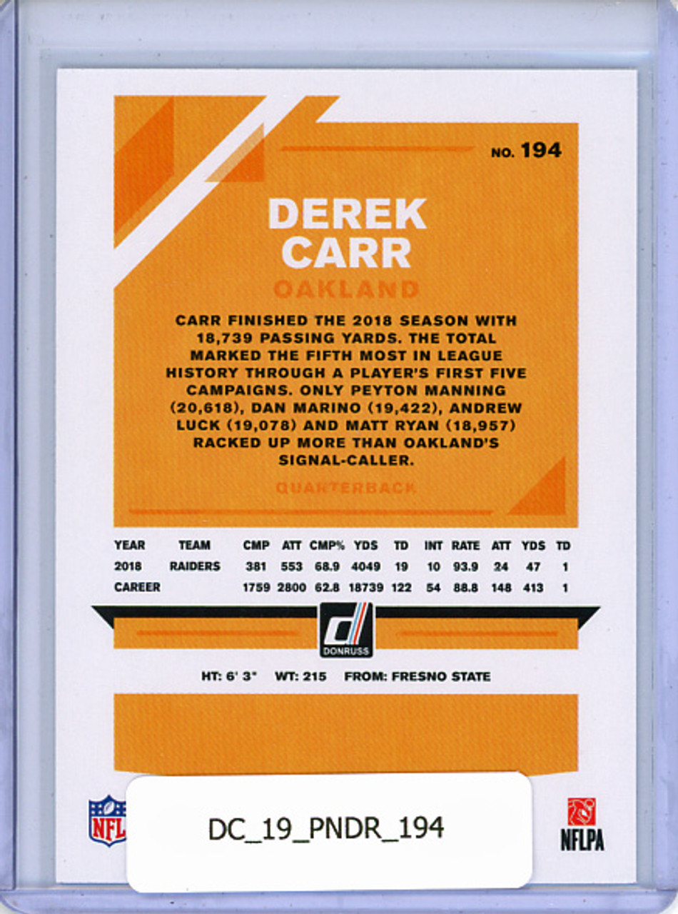 Derek Carr 2019 Donruss #194