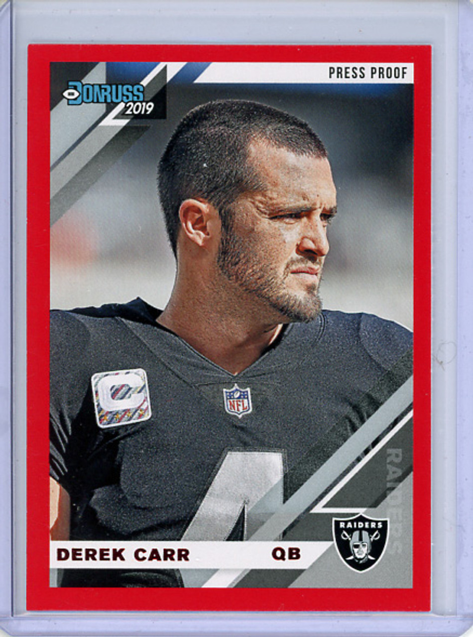 Derek Carr 2019 Donruss #194 Variations Press Proof Red