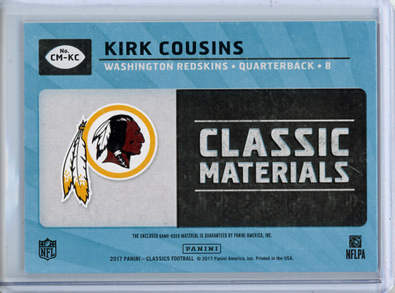 Kirk Cousins 2017 Classics, Classic Materials #CM-KC (#083/299)