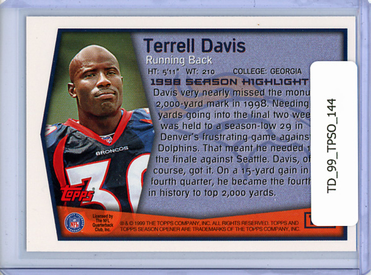 Terrell Davis 1999 Topps Season Opener #144 Season Highlights