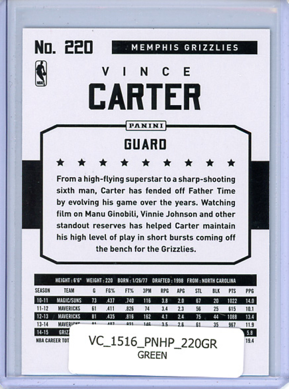Vince Carter 2015-16 Hoops #220 Green