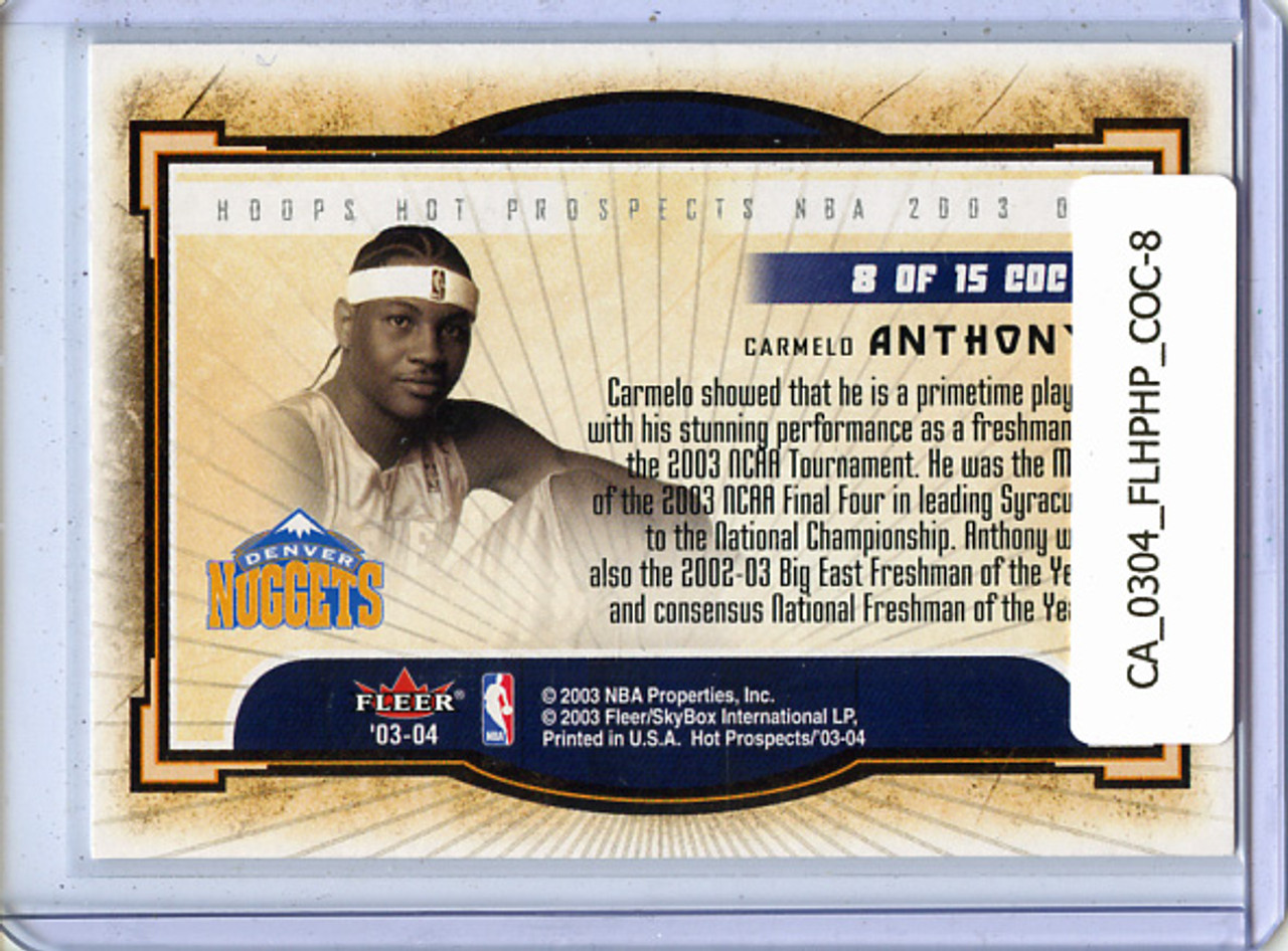 Carmelo Anthony 2003-04 Hoops Hot Prospects, Cream of the Crop #COC-8