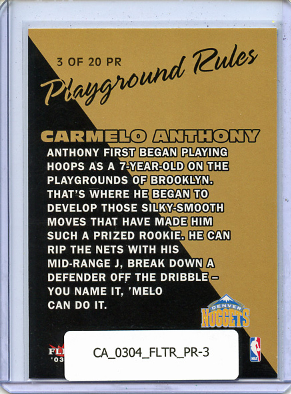 Carmelo Anthony 2003-04 Tradition, Playground Rules #PR-3
