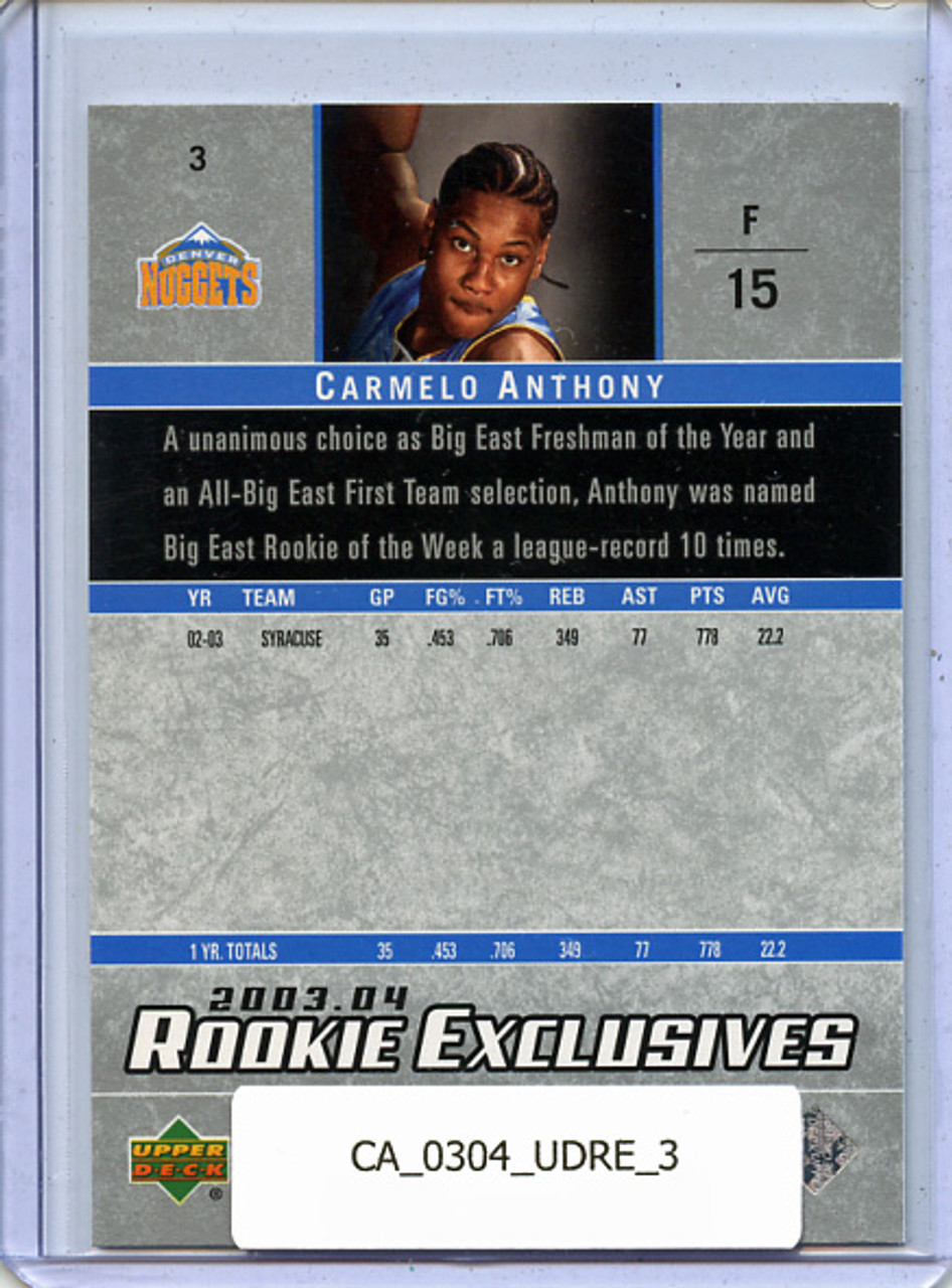 Carmelo Anthony 2003-04 Rookie Exclusives #3