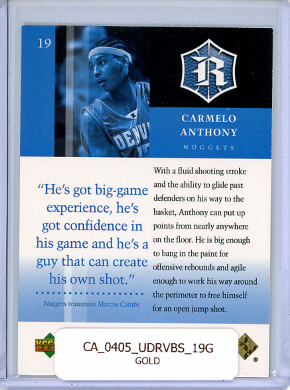 Carmelo Anthony 2004-05 Upper Deck Rivals Box Set #19 Gold