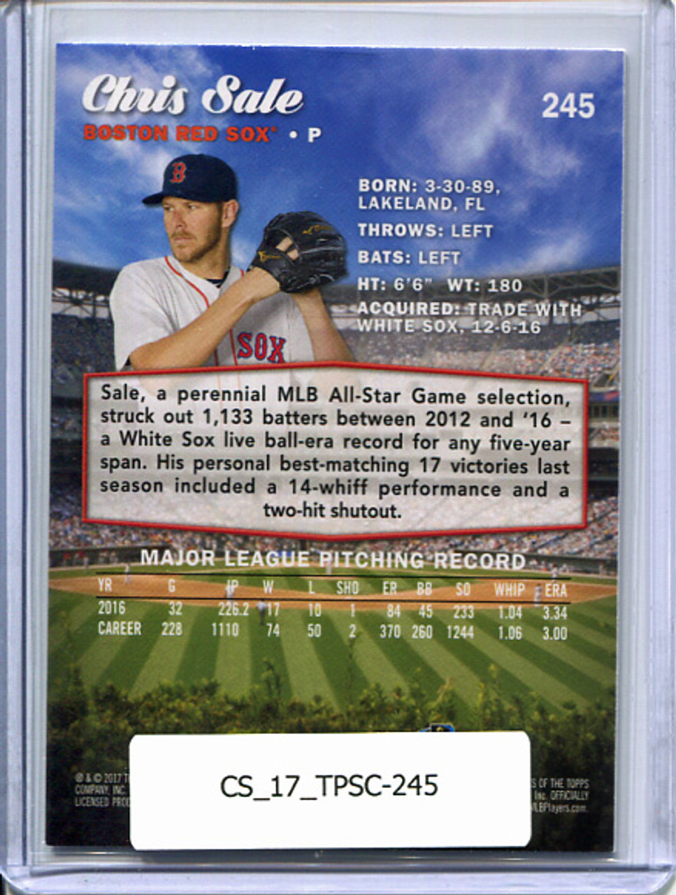 Chris Sale 2017 Stadium Club #245