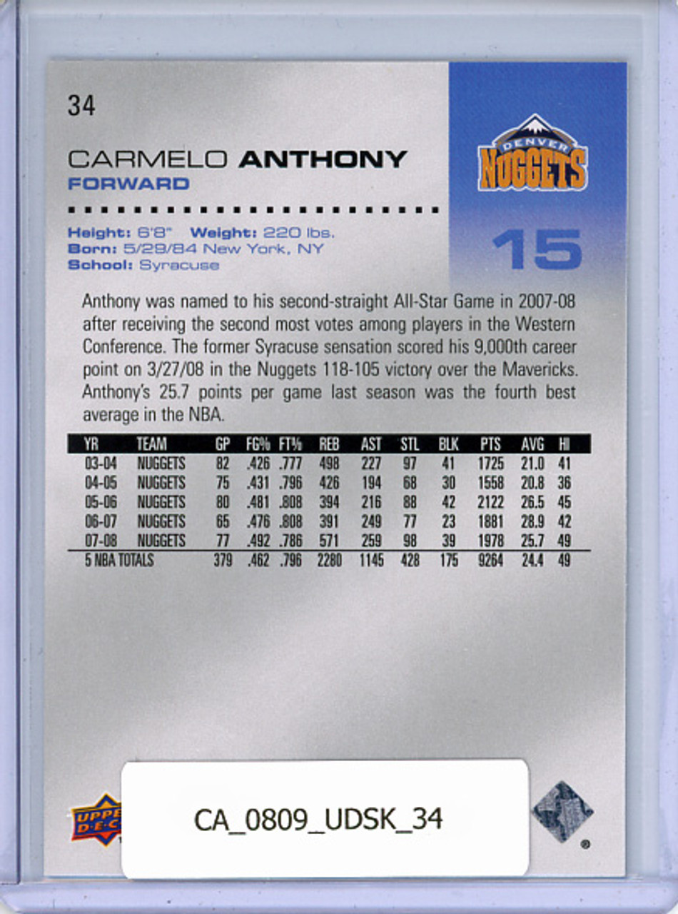 Carmelo Anthony 2008-09 Skybox #34