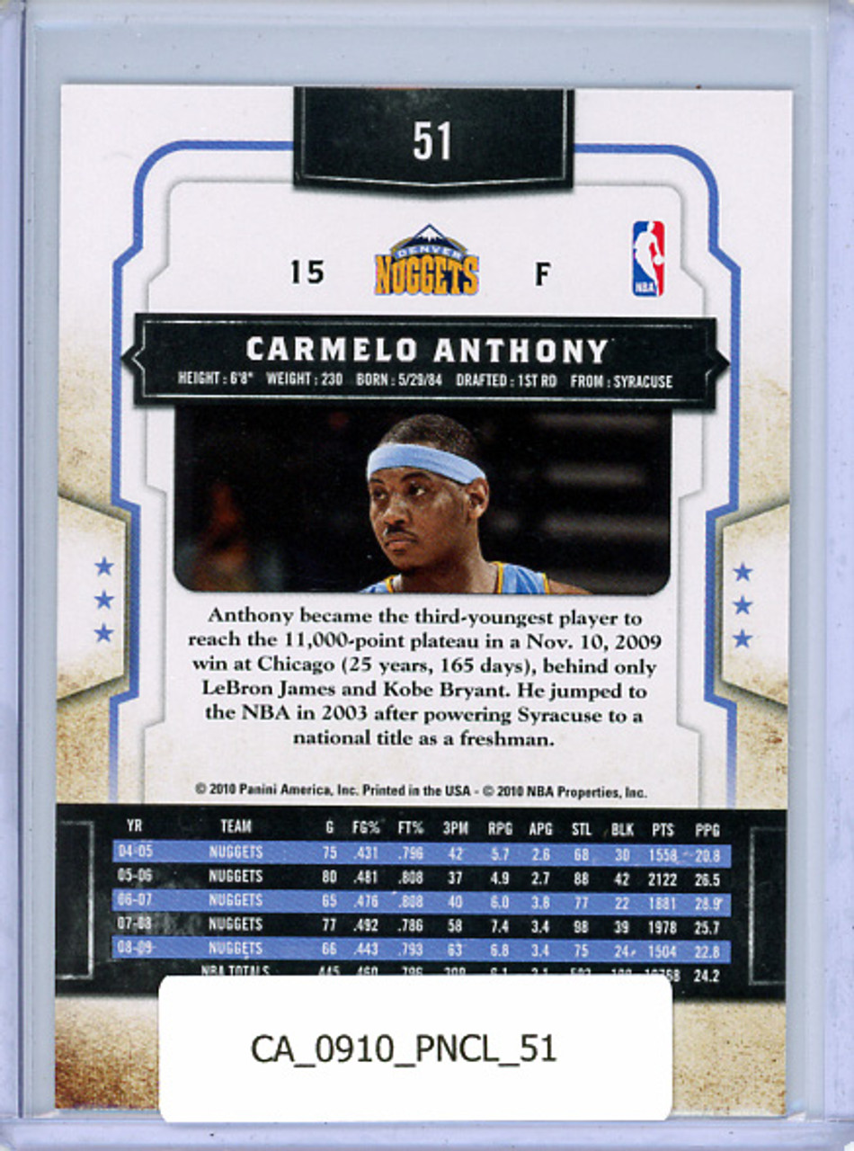 Carmelo Anthony 2009-10 Classics #51